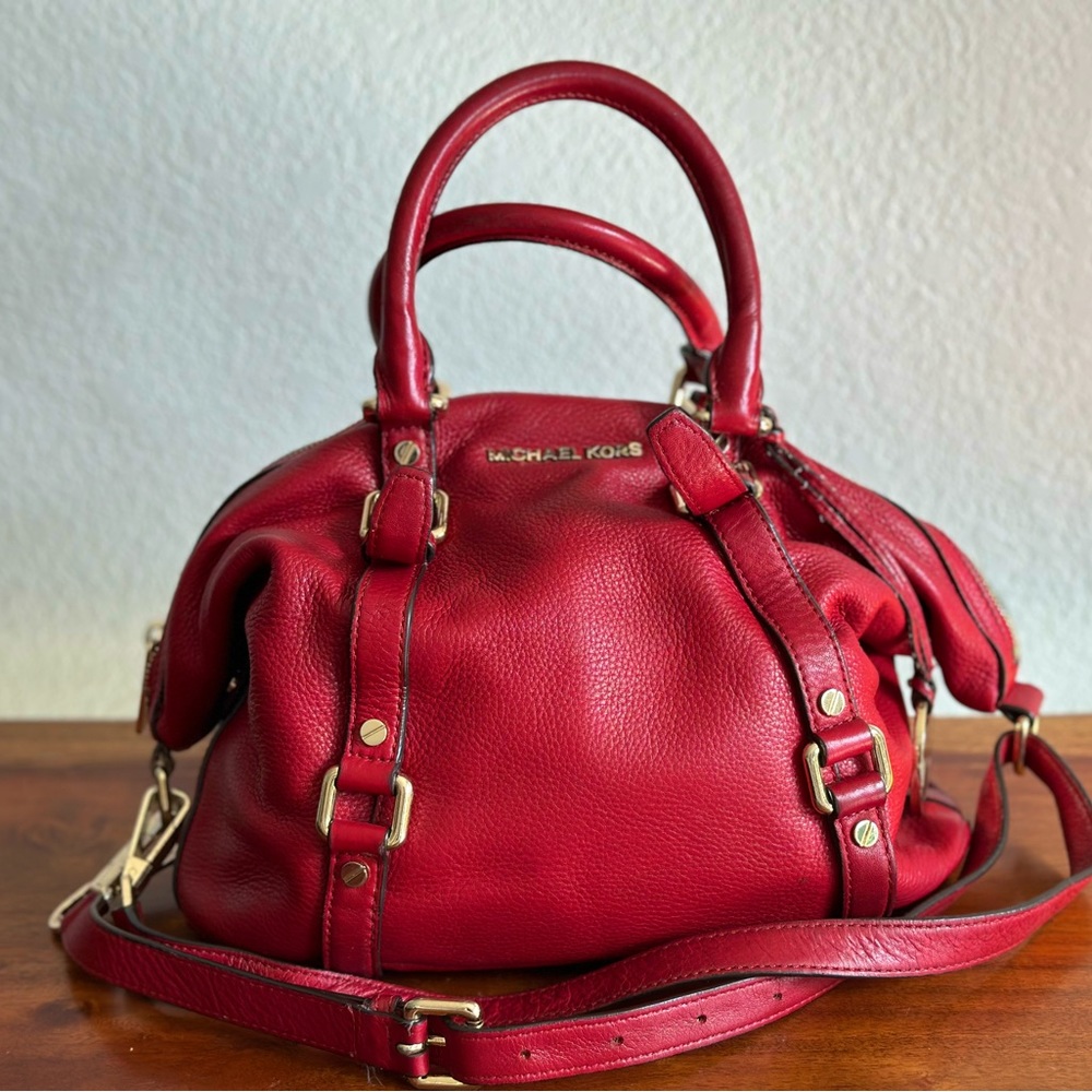 Michael Kors Red “Bedford Legacy” Handbag